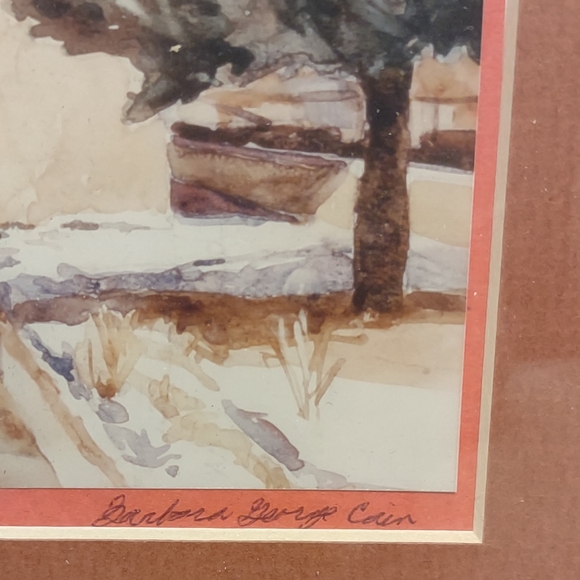 Small Barbara George Cain Signed Framed Print 7.5" x 9.5" - Picture 6 of 8